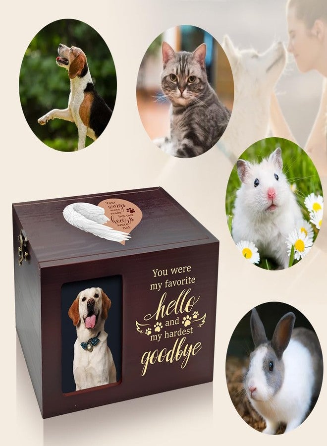 GLASSWINDS Pet Urns for Dog or Cat Ashes, Wooden Dog Urn for Ashes Keepsake with Photo Frame, Large Pet Cremation Urn with Flannel Lining Pets Memorial Box Loss Pets Sympathy Remembrance Gift(Brown) - Image 4